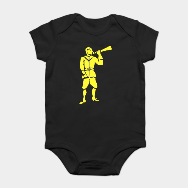 Pirate Flag - Pirate Edward Low - Green Trumpeter Flag Baby Bodysuit by Yesteeyear